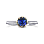 Round Brilliant Blue Sapphire Solitaire Ring