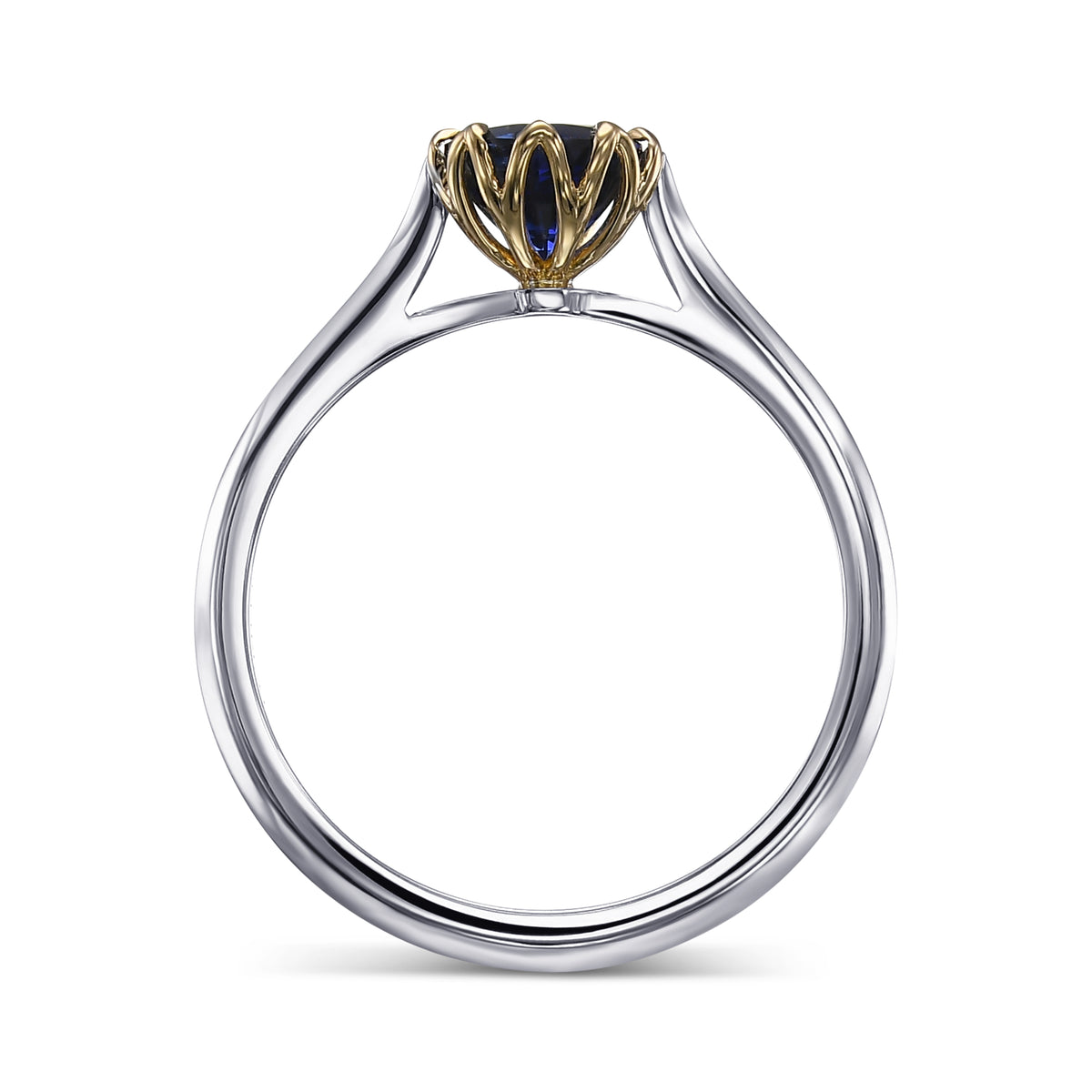 Round Brilliant Blue Sapphire Solitaire Ring