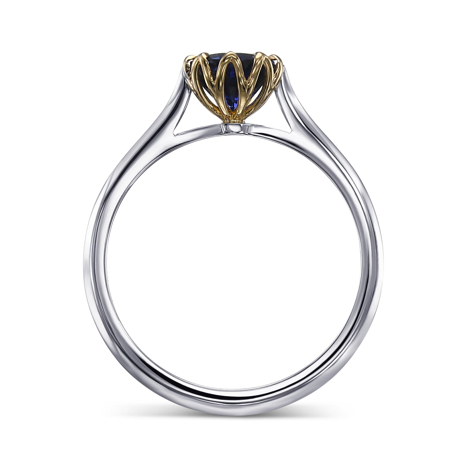Round Brilliant Blue Sapphire Solitaire Ring