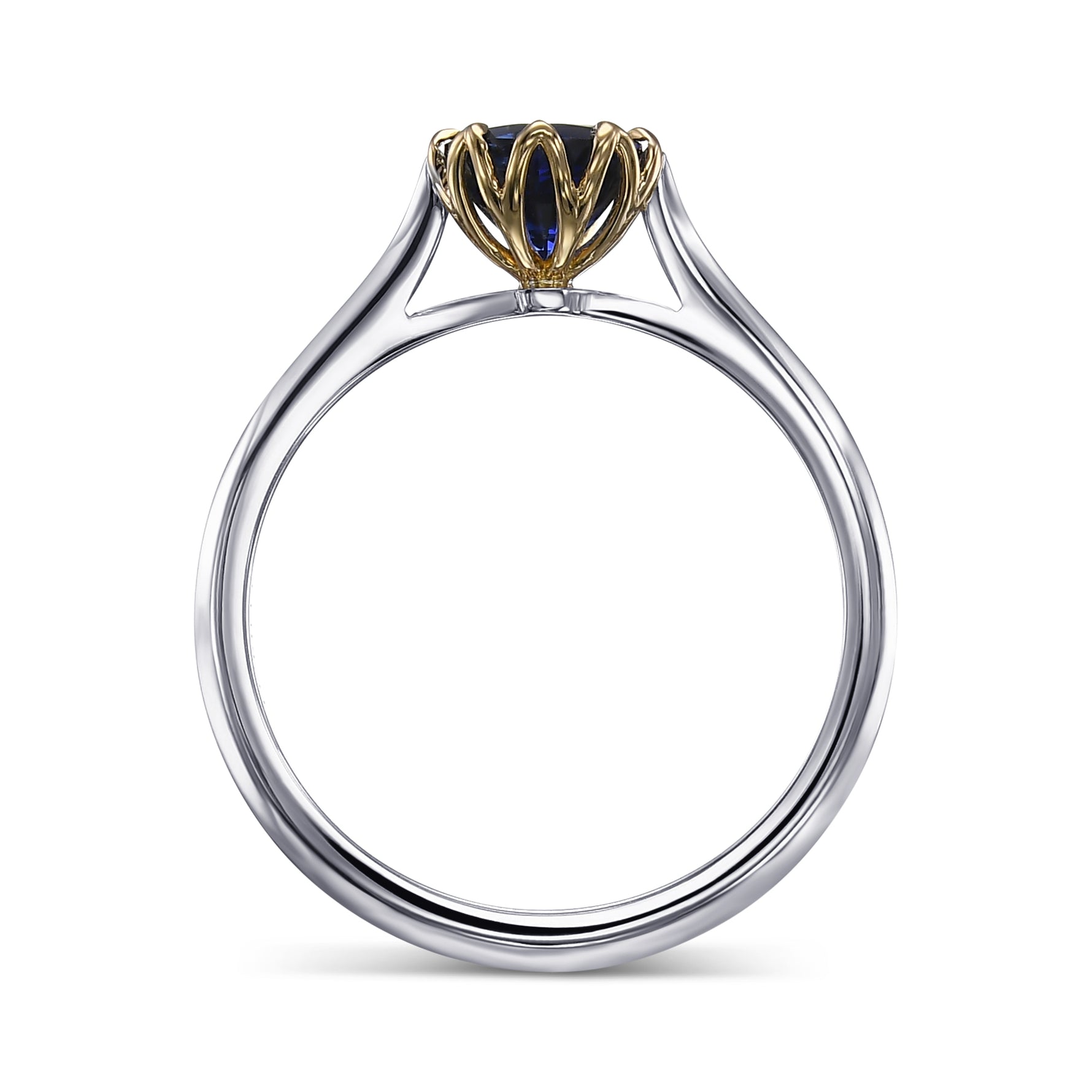Round Brilliant Blue Sapphire Solitaire Ring