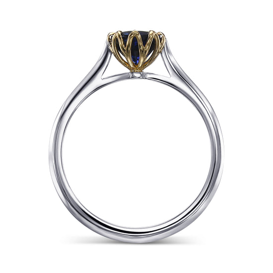 Round Brilliant Blue Sapphire Solitaire Ring