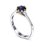 Round Brilliant Blue Sapphire Solitaire Ring