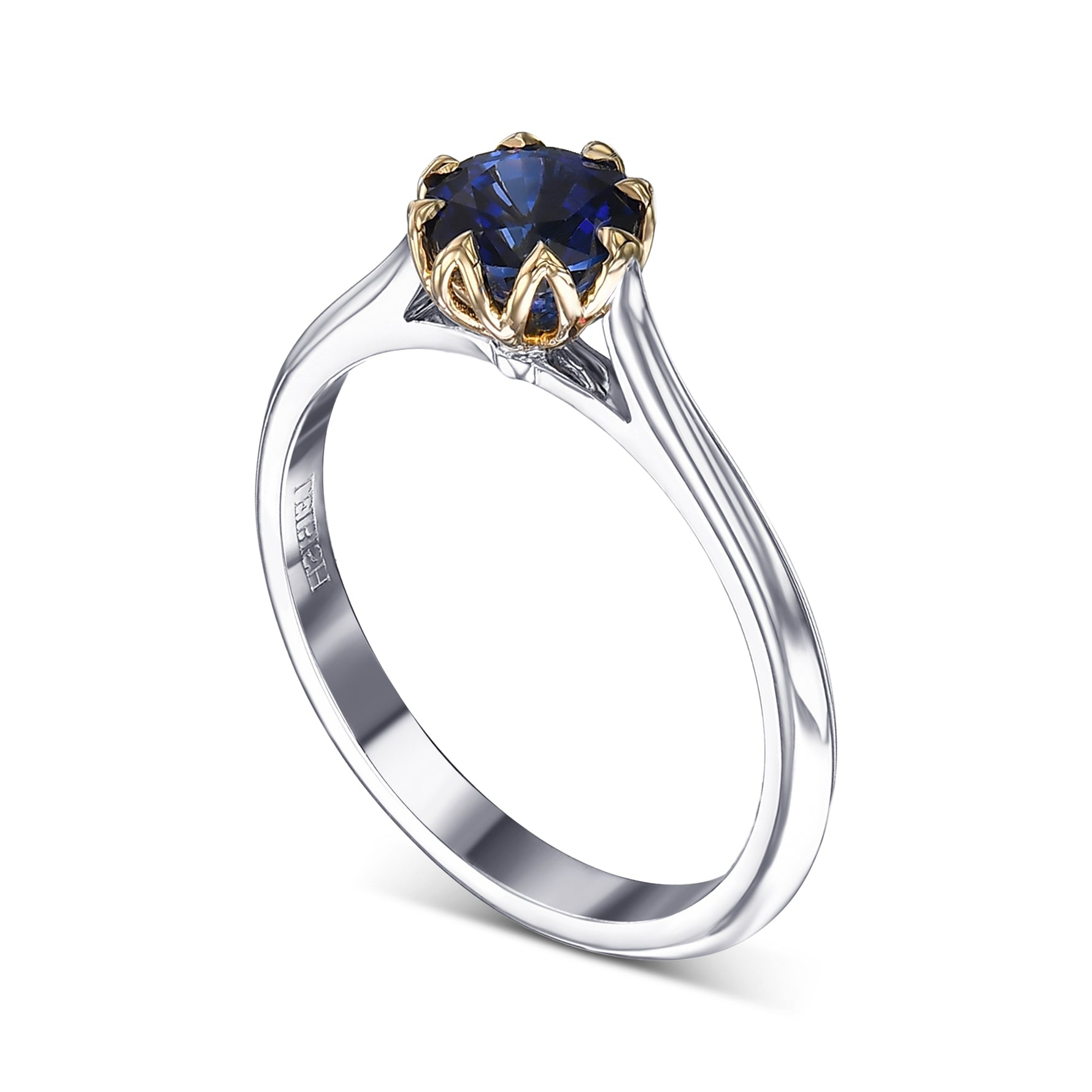 Round Brilliant Blue Sapphire Solitaire Ring