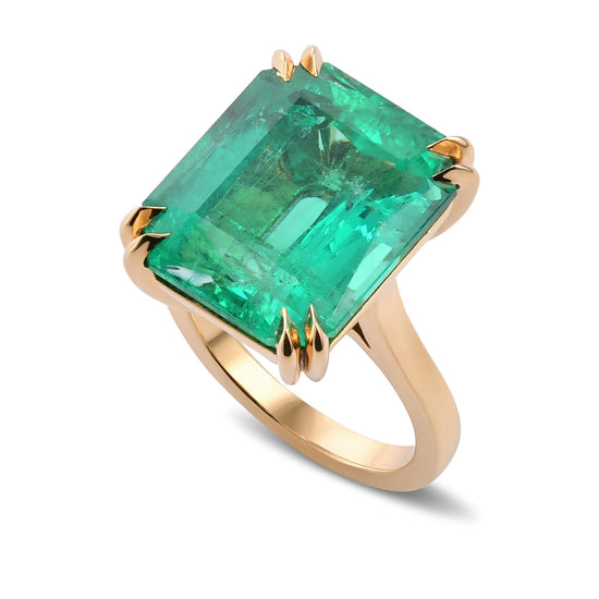 Colombian Emerald stone No Oil Solitaire Engagement Ring AGL GRS - 3