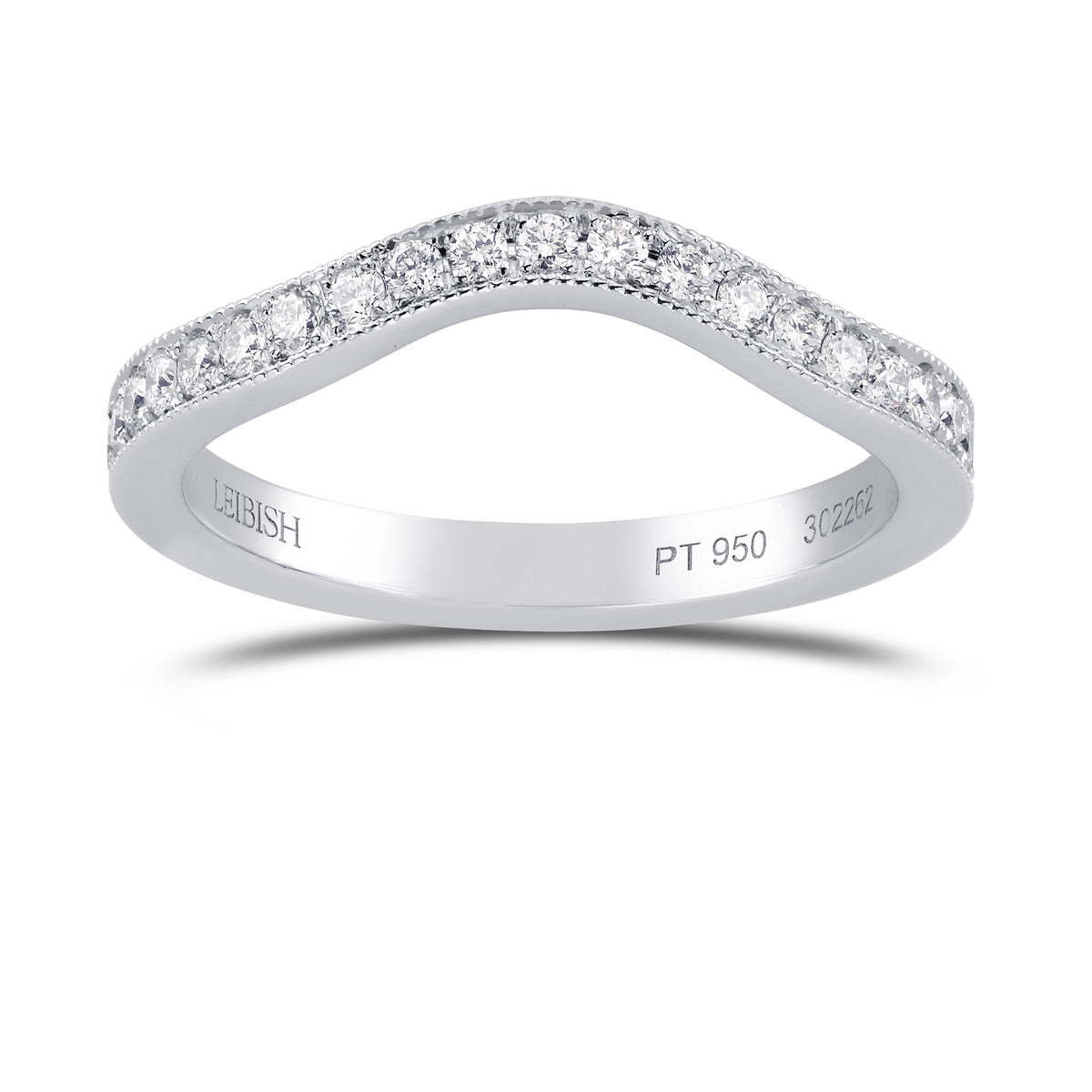Contoured Milgrain Diamond Wedding Band