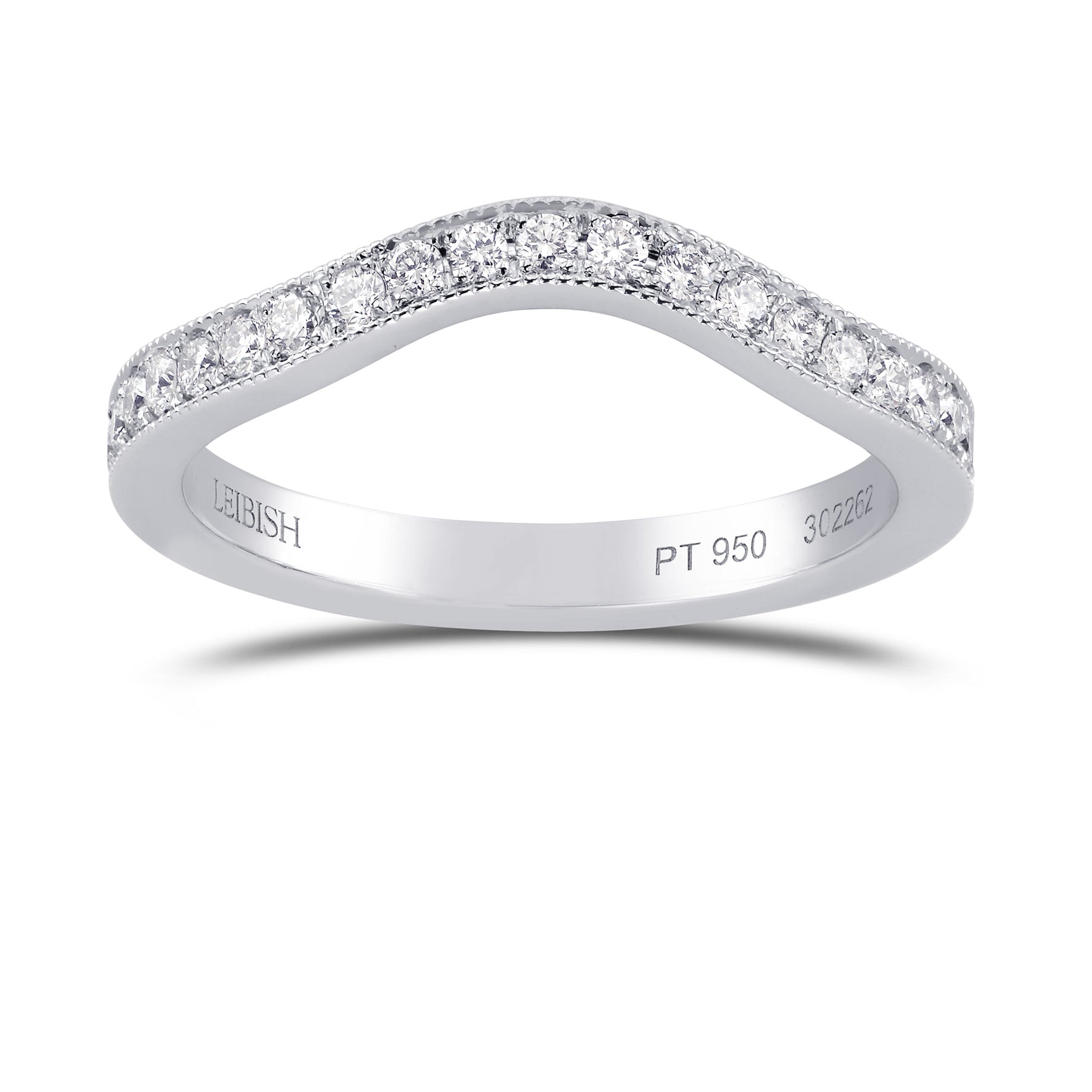 Contoured Milgrain Diamond Wedding Band
