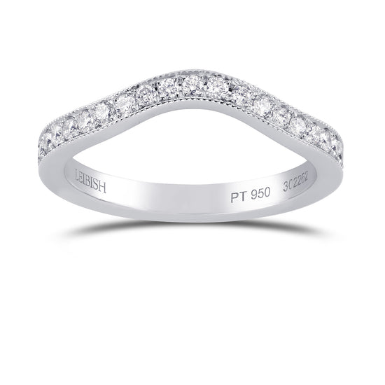 Contoured Milgrain Diamond Wedding Band