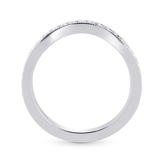 Contoured Milgrain Diamond Wedding Band