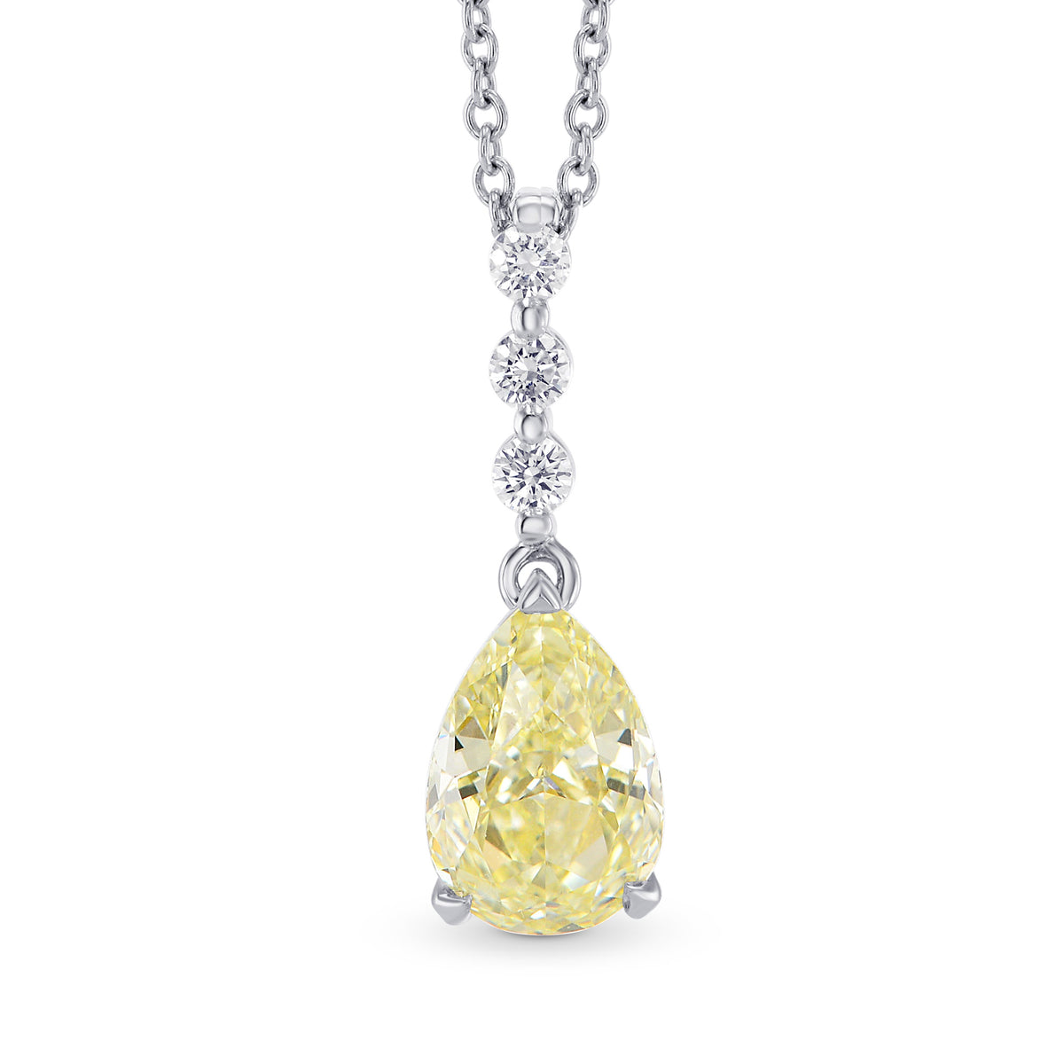 Fancy Light Yellow Pear Diamond Drop Pendant