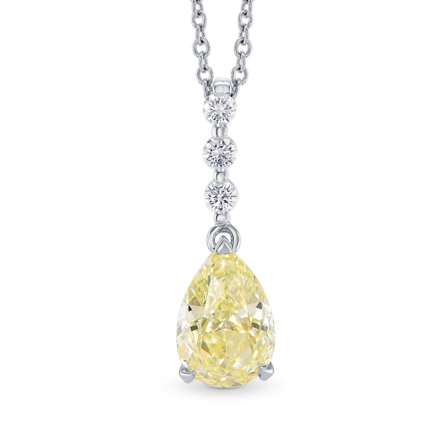 Fancy Light Yellow Pear Diamond Drop Pendant