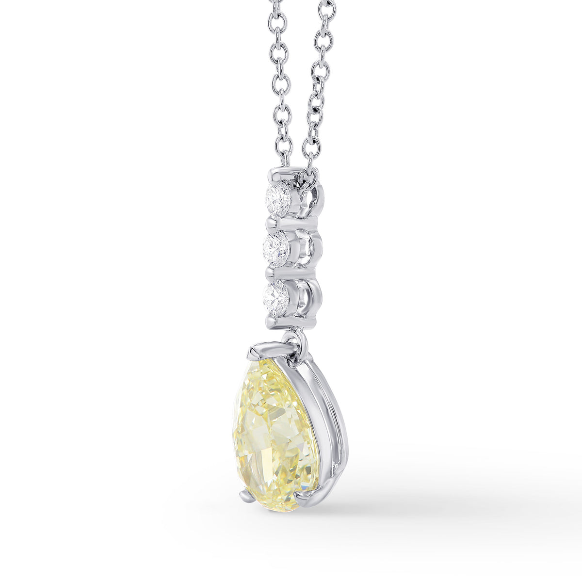 Fancy Light Yellow Pear Diamond Drop Pendant