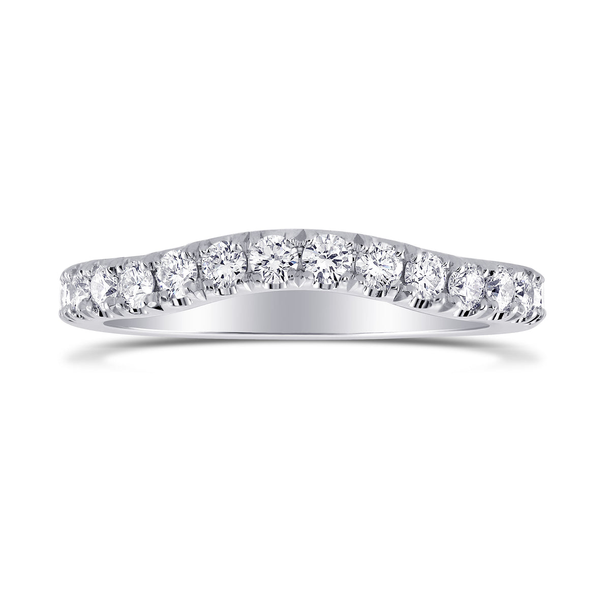Contoured Diamond Half Eternity Wedding Ring