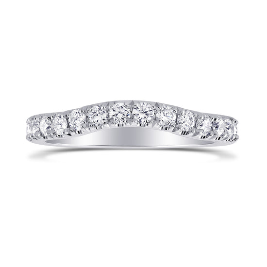 Contoured Diamond Half Eternity Wedding Ring