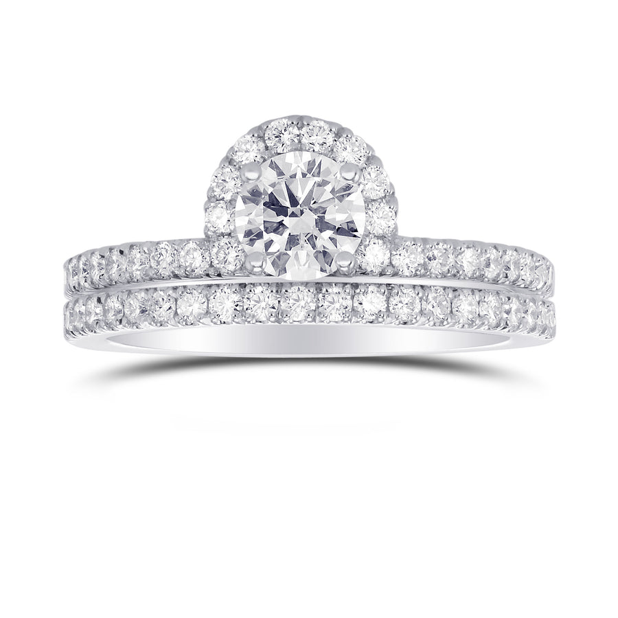 Round Brilliant Wedding Set Ring and Band