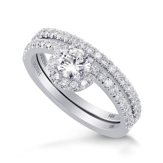 Round Brilliant Wedding Set Ring and Band