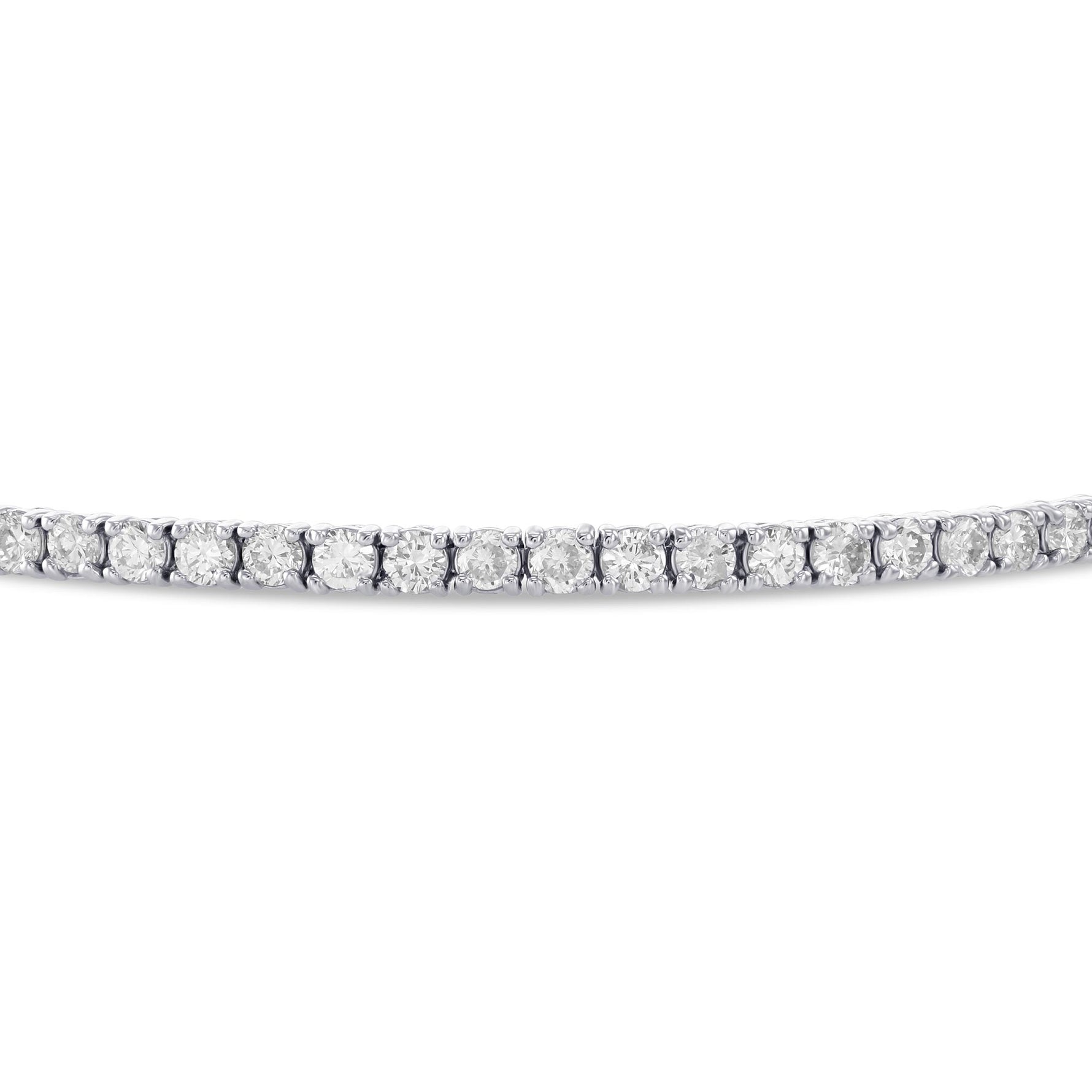 Round White Diamond Tennis Bracelet - 2