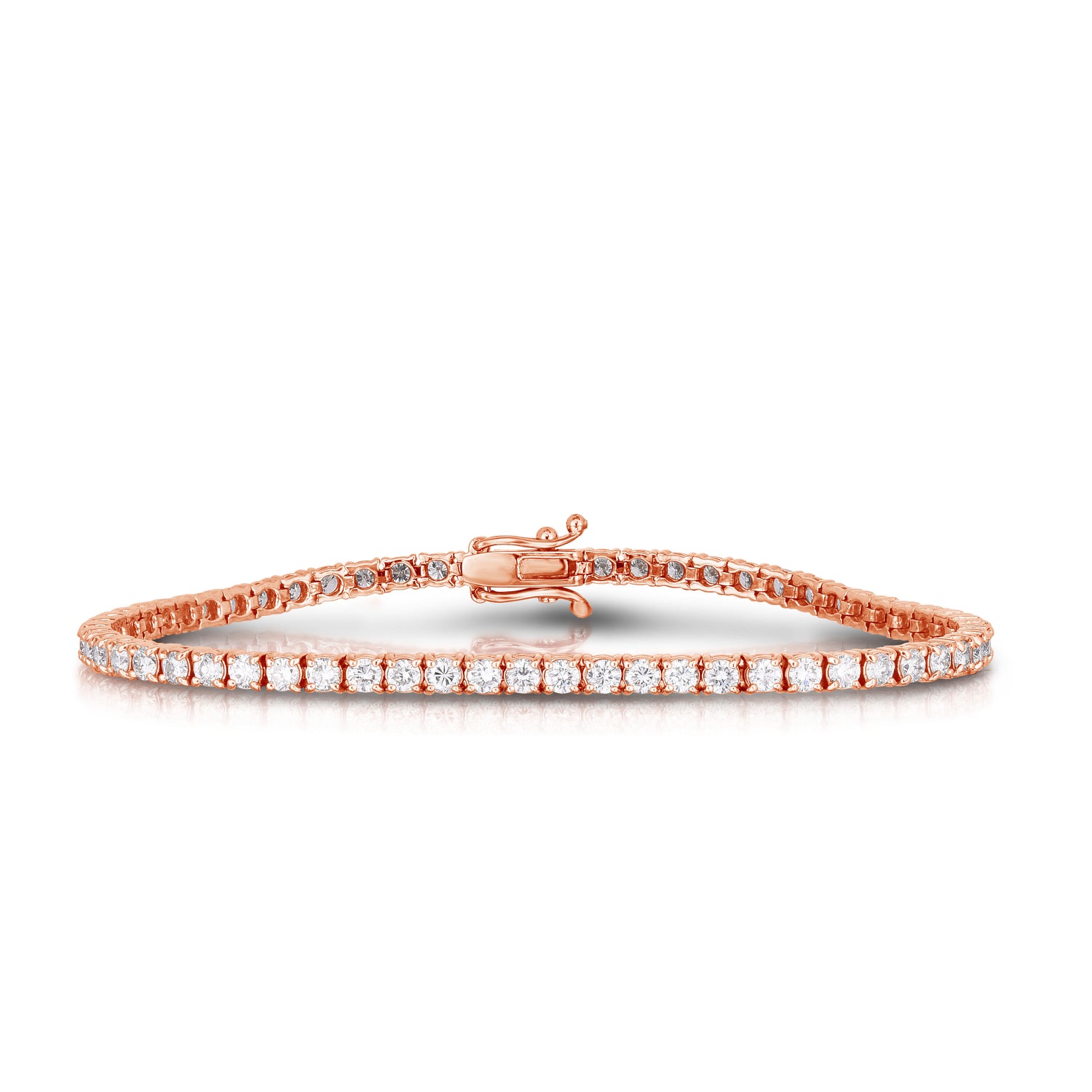 Round White Diamond Tennis Bracelet - 9