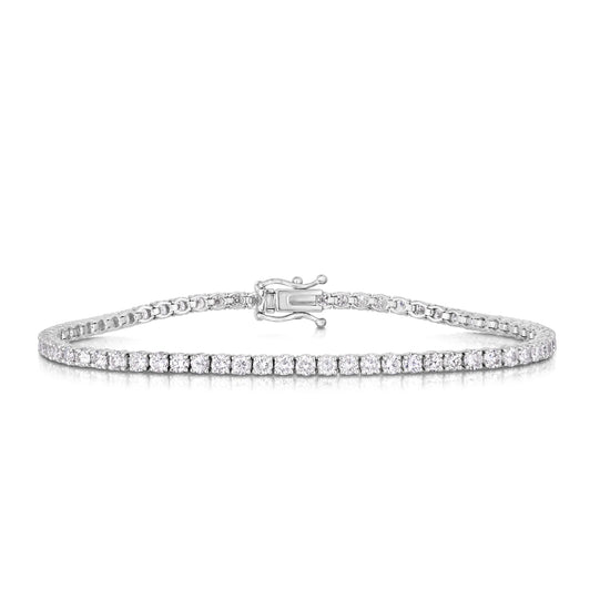 Round White Diamond Tennis Bracelet