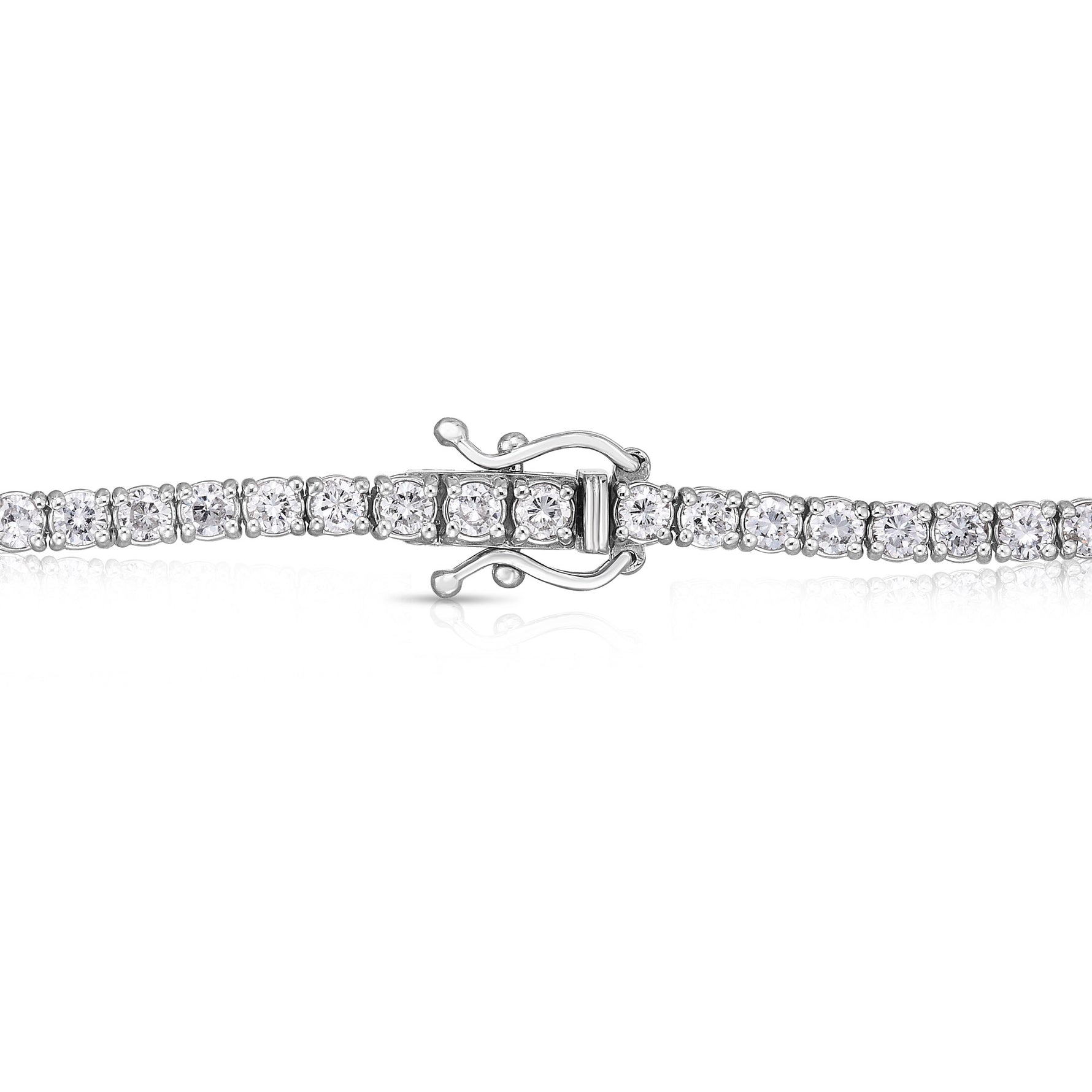 Round White Diamond Tennis Bracelet - 2