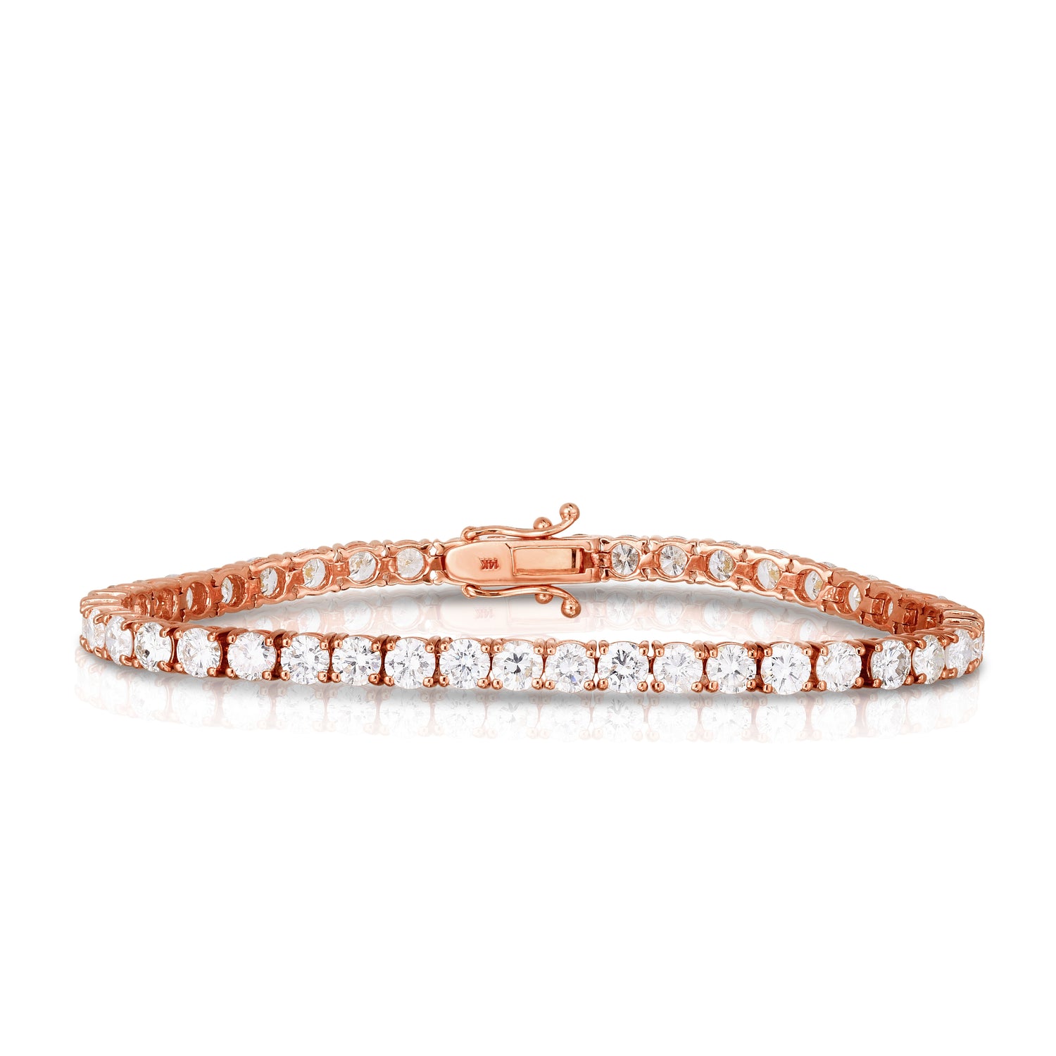 Round White Diamond Tennis Bracelet - 8