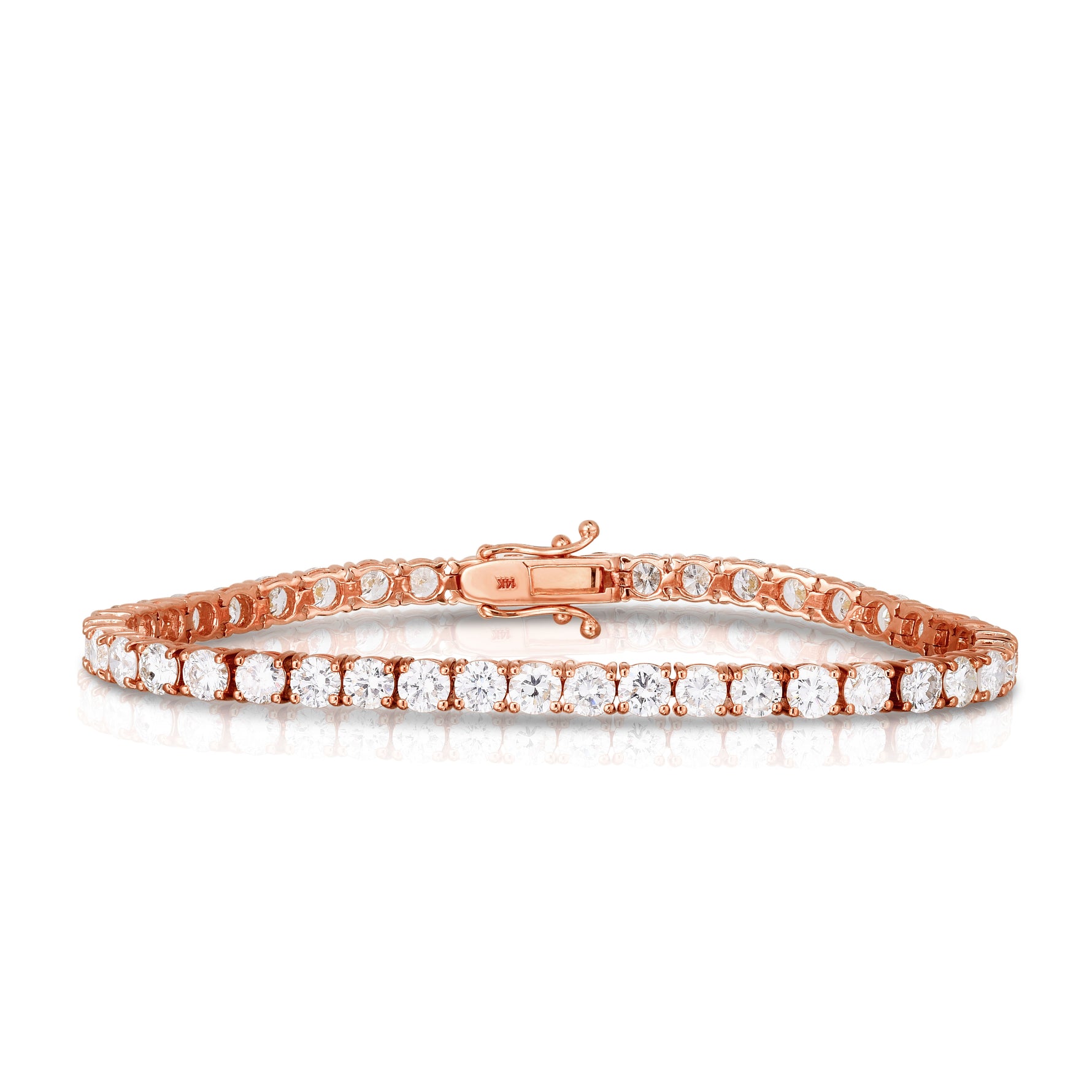 Round White Diamond Tennis Bracelet - 8