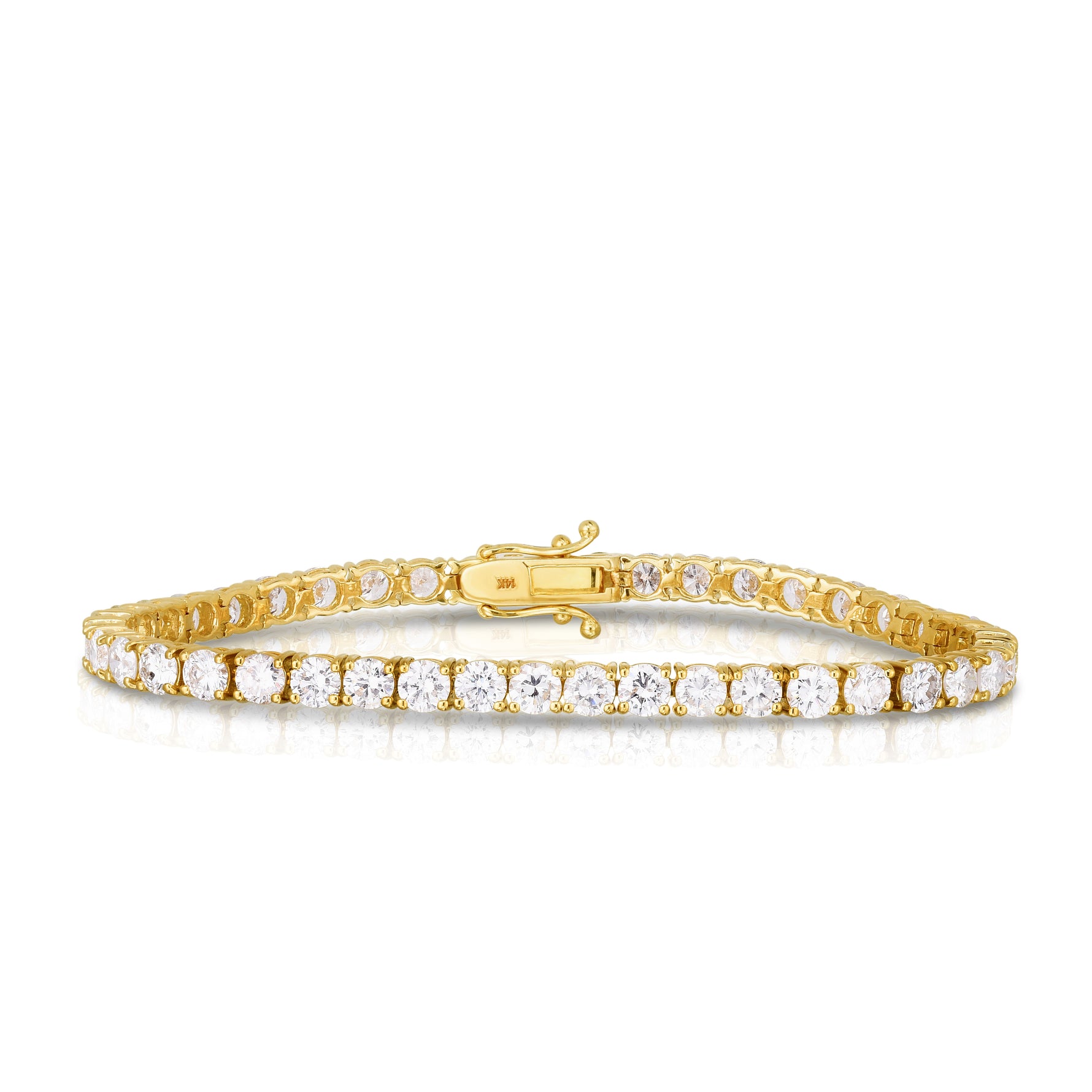 Round White Diamond Tennis Bracelet - 5
