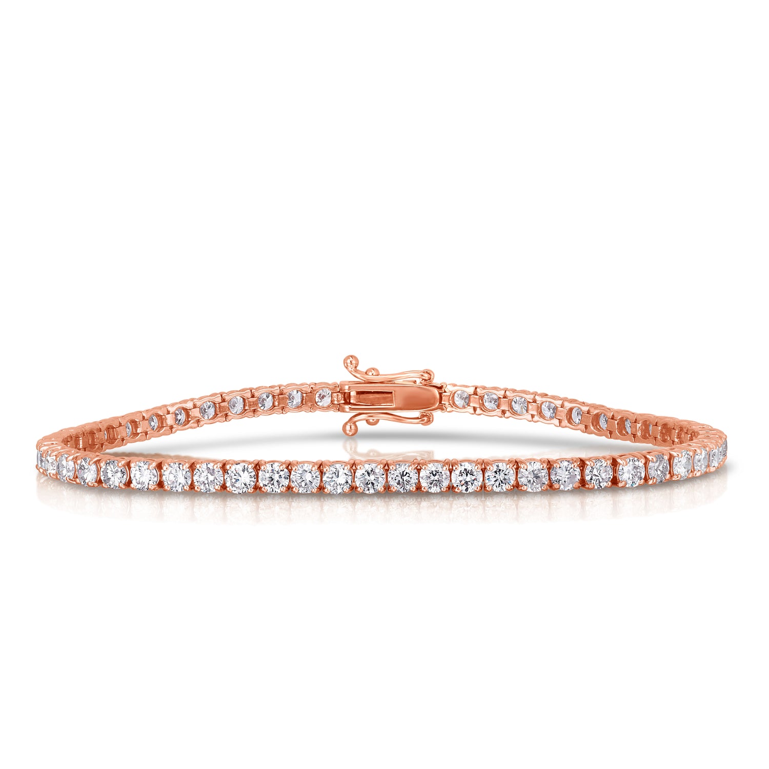 Round White Diamond Tennis Bracelet - 8