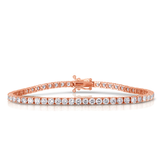 Round White Diamond Tennis Bracelet - 8