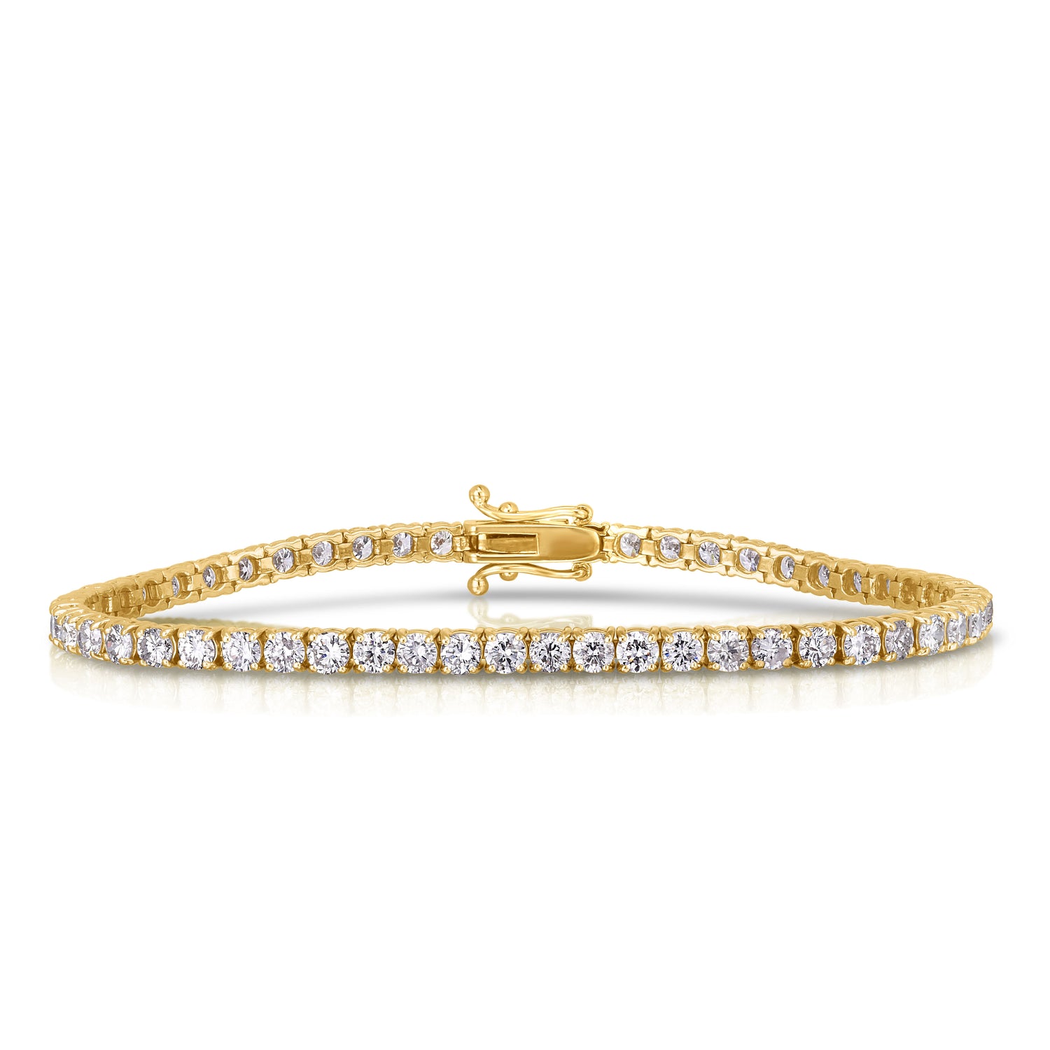 Round White Diamond Tennis Bracelet - 5