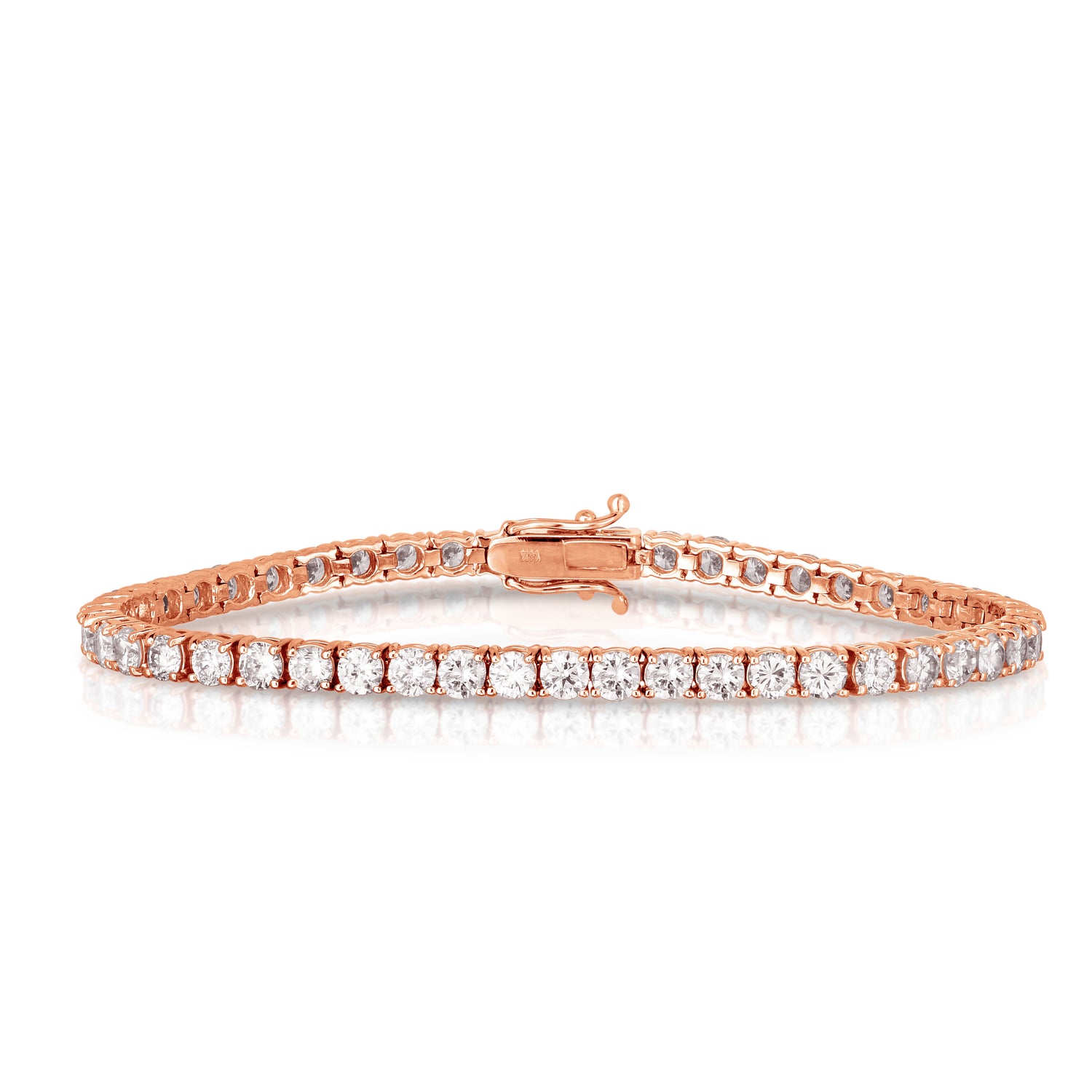 Round White Diamond Tennis Bracelet - 8