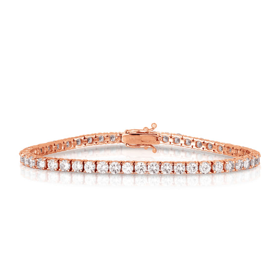 Round White Diamond Tennis Bracelet - 8