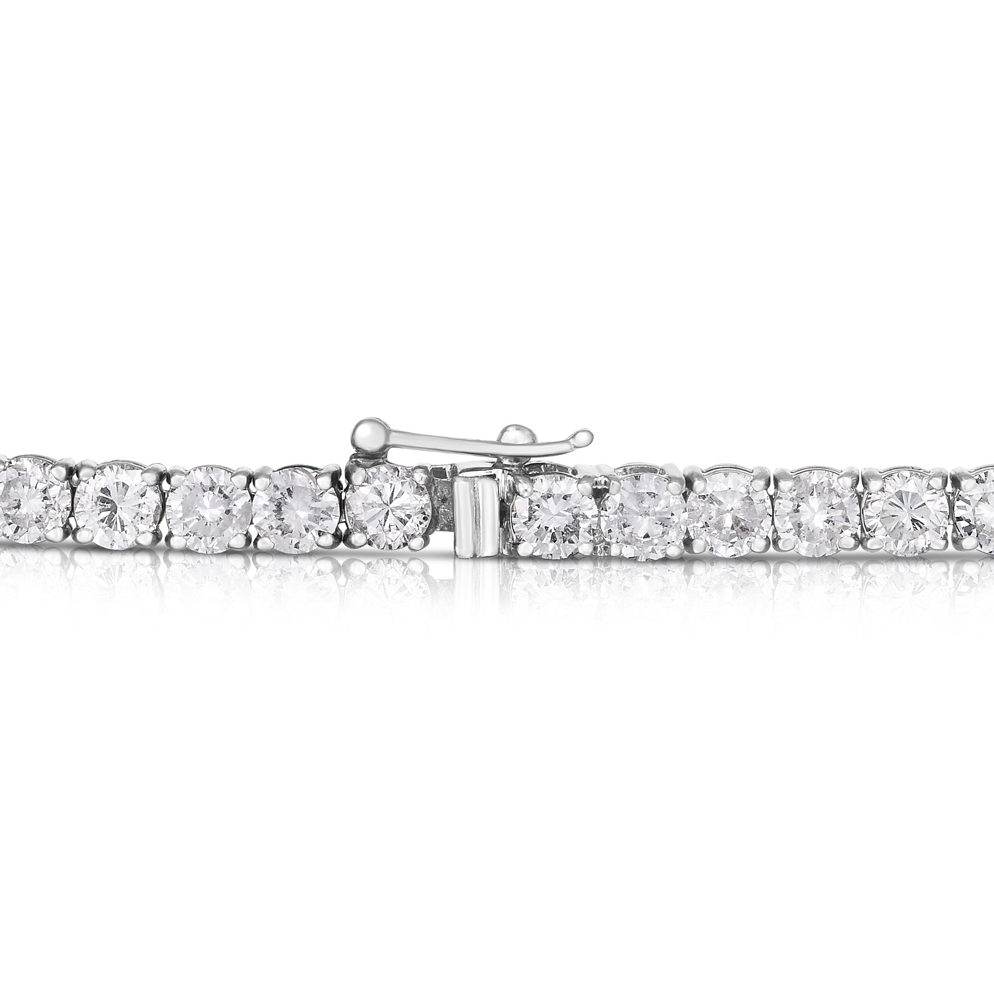 Round White Diamond Tennis Bracelet - 2