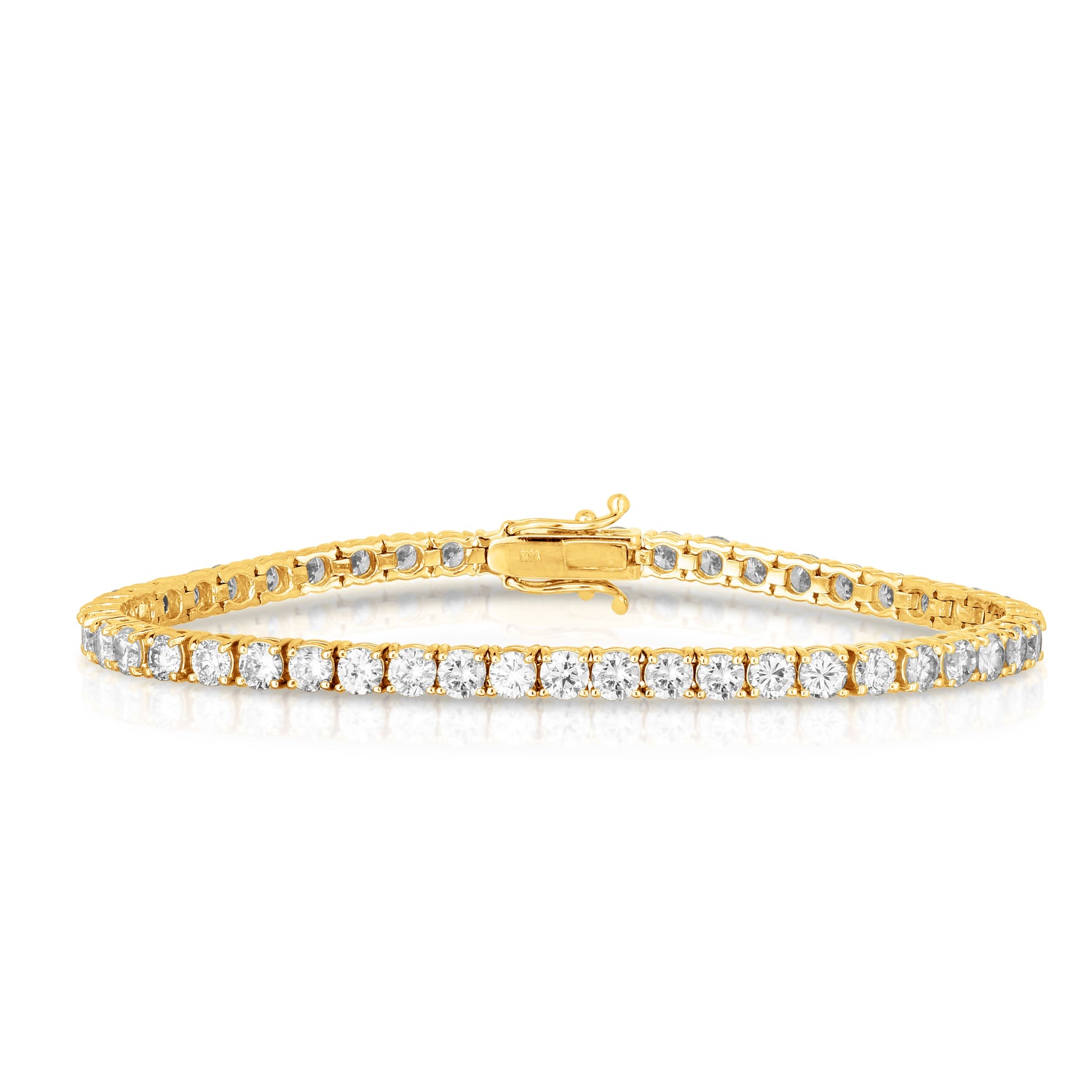 Round White Diamond Tennis Bracelet - 5