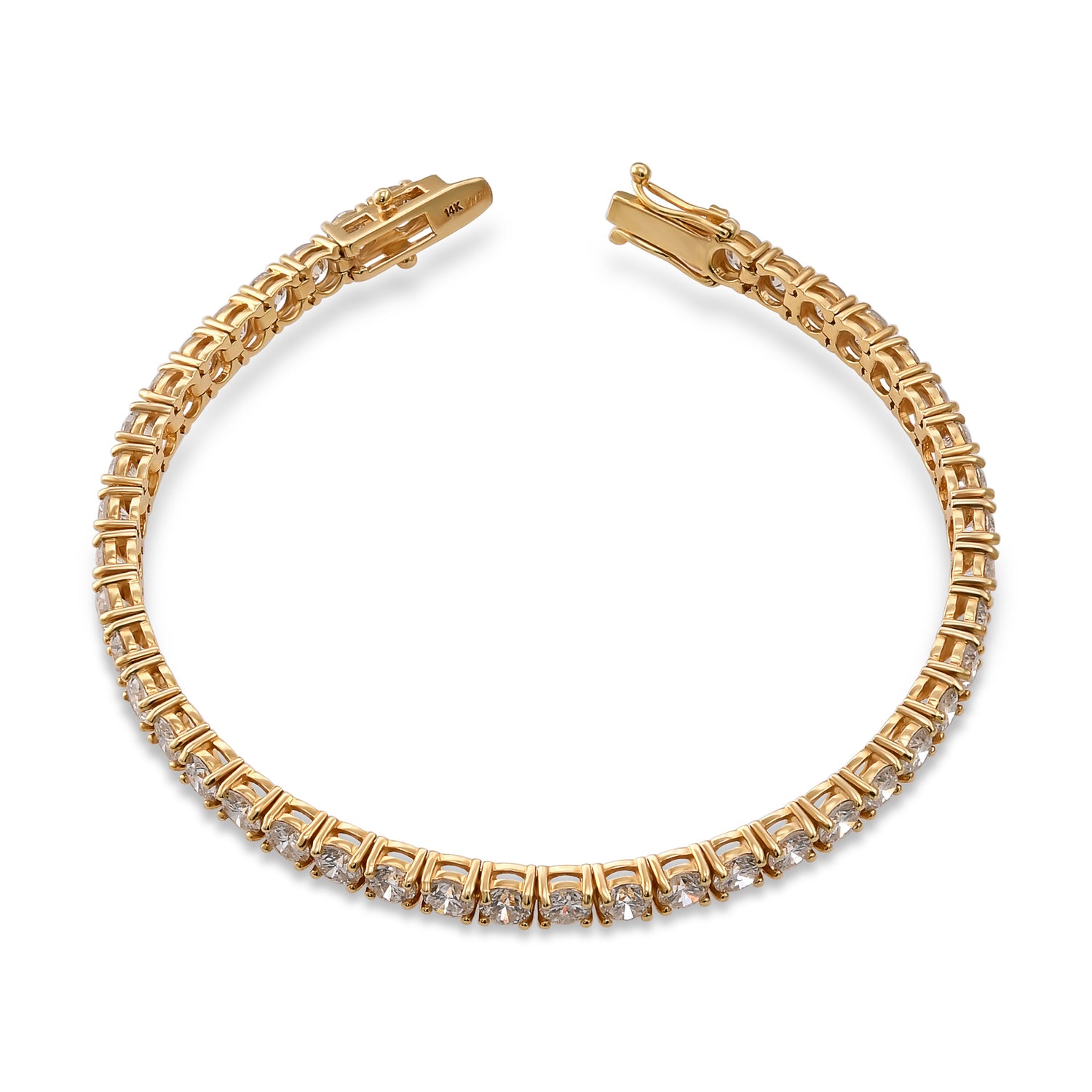 Round White Diamond Tennis Bracelet - 3