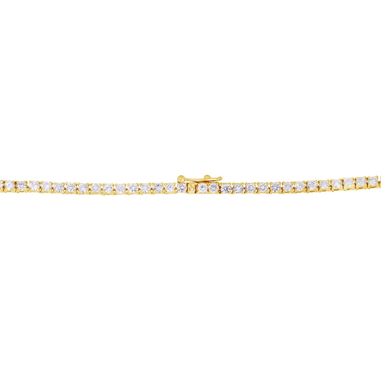 Round White Diamond Tennis Necklace - 9