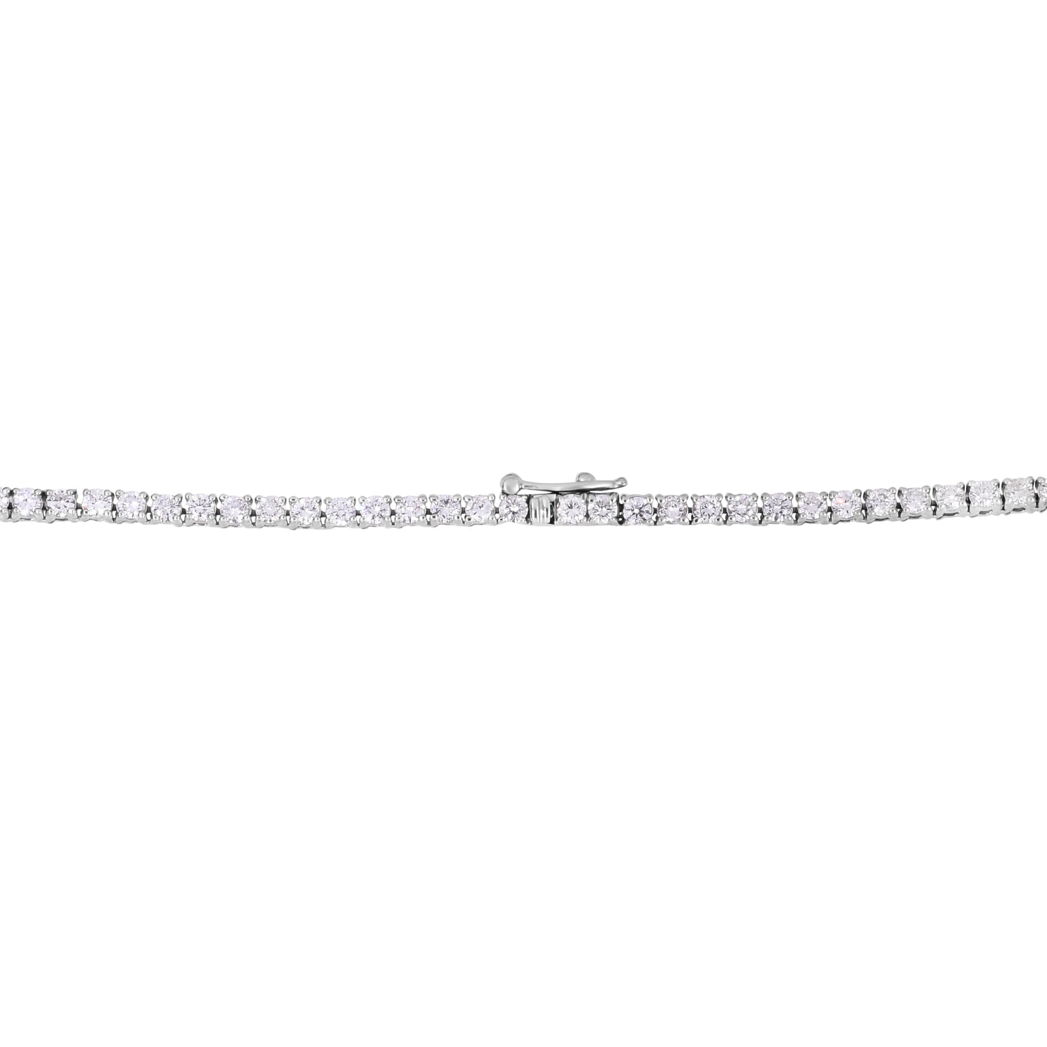 Round White Diamond Tennis Necklace - 3