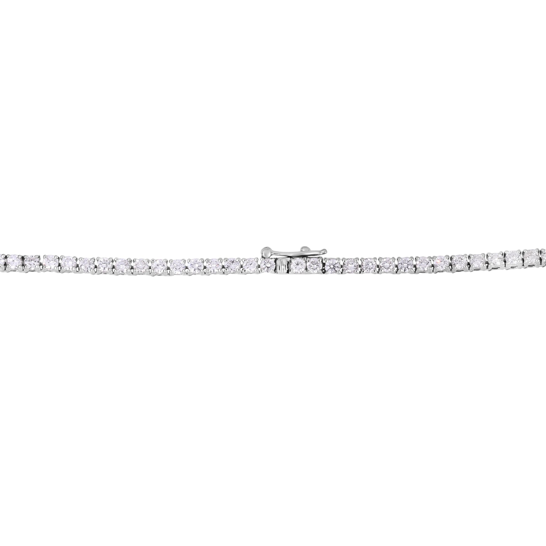 Round White Diamond Tennis Necklace - 3