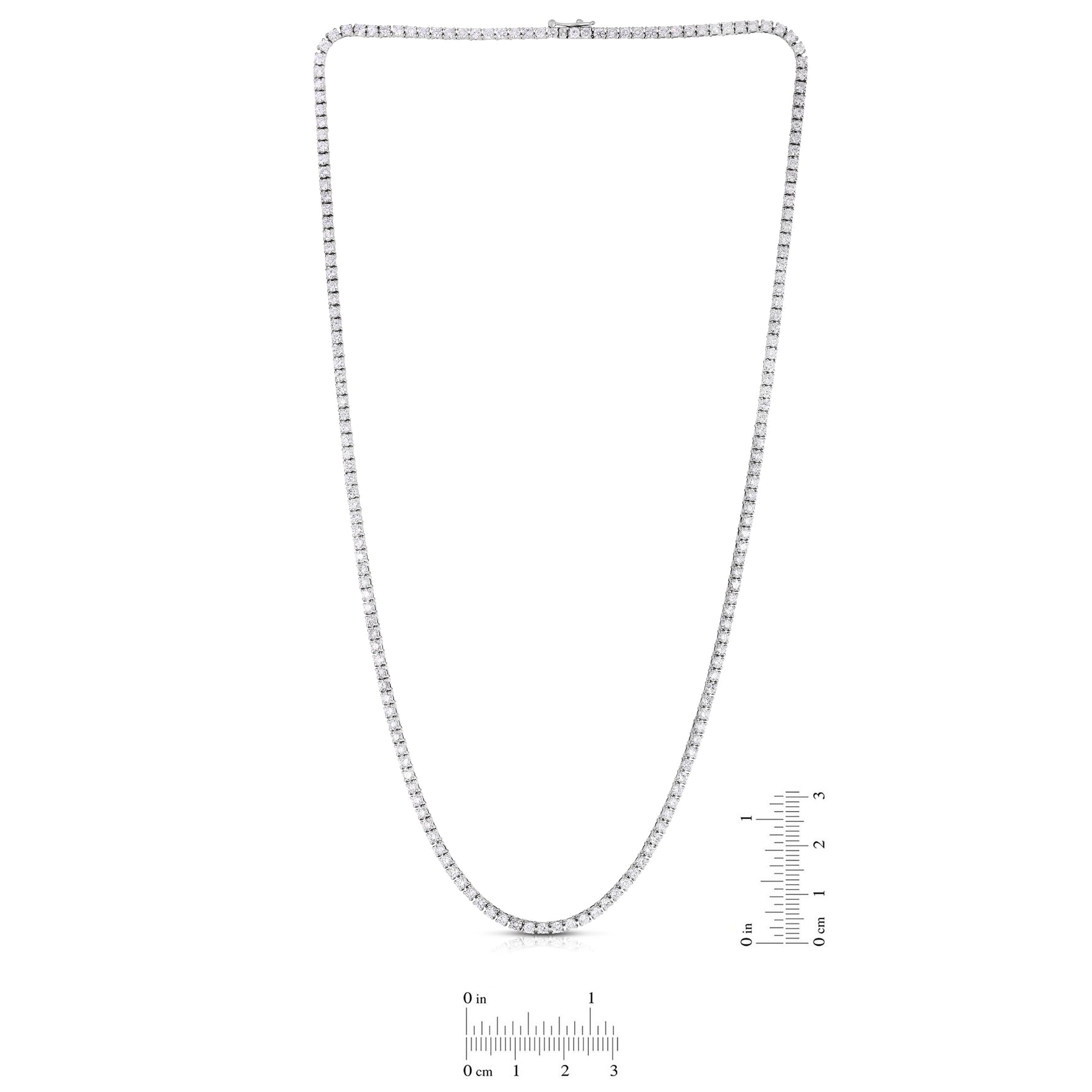 Round White Diamond Tennis Necklace - 2