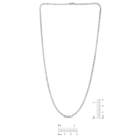 Round White Diamond Tennis Necklace - 2