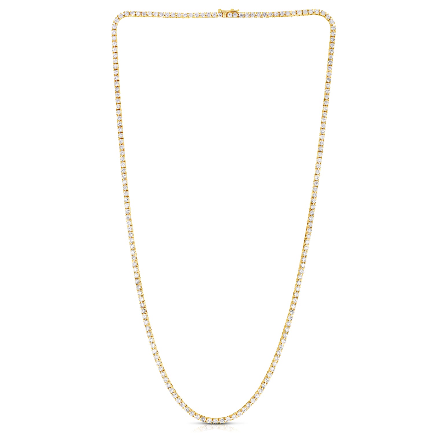 Round White Diamond Tennis Necklace - 7