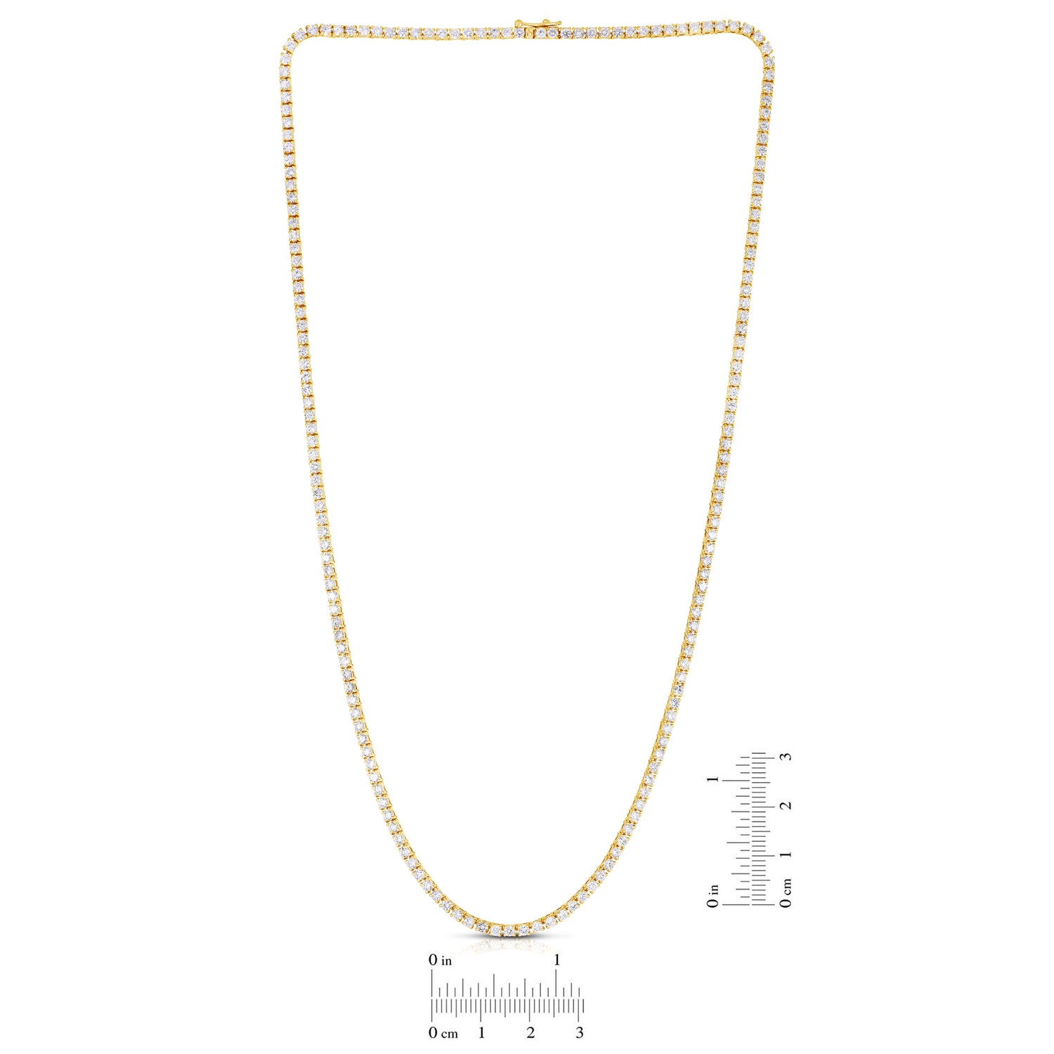 Round White Diamond Tennis Necklace - 8