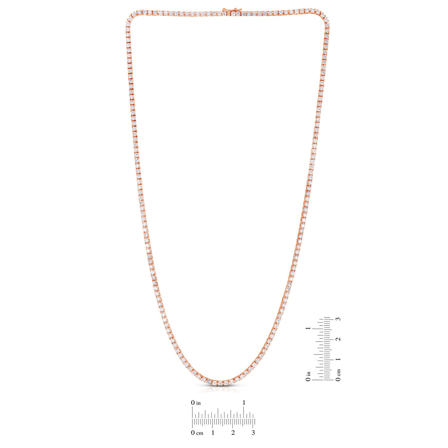 Round White Diamond Tennis Necklace - 4
