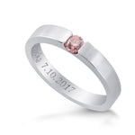 Argyle Fancy Intense Pink Round Diamond Band Ring