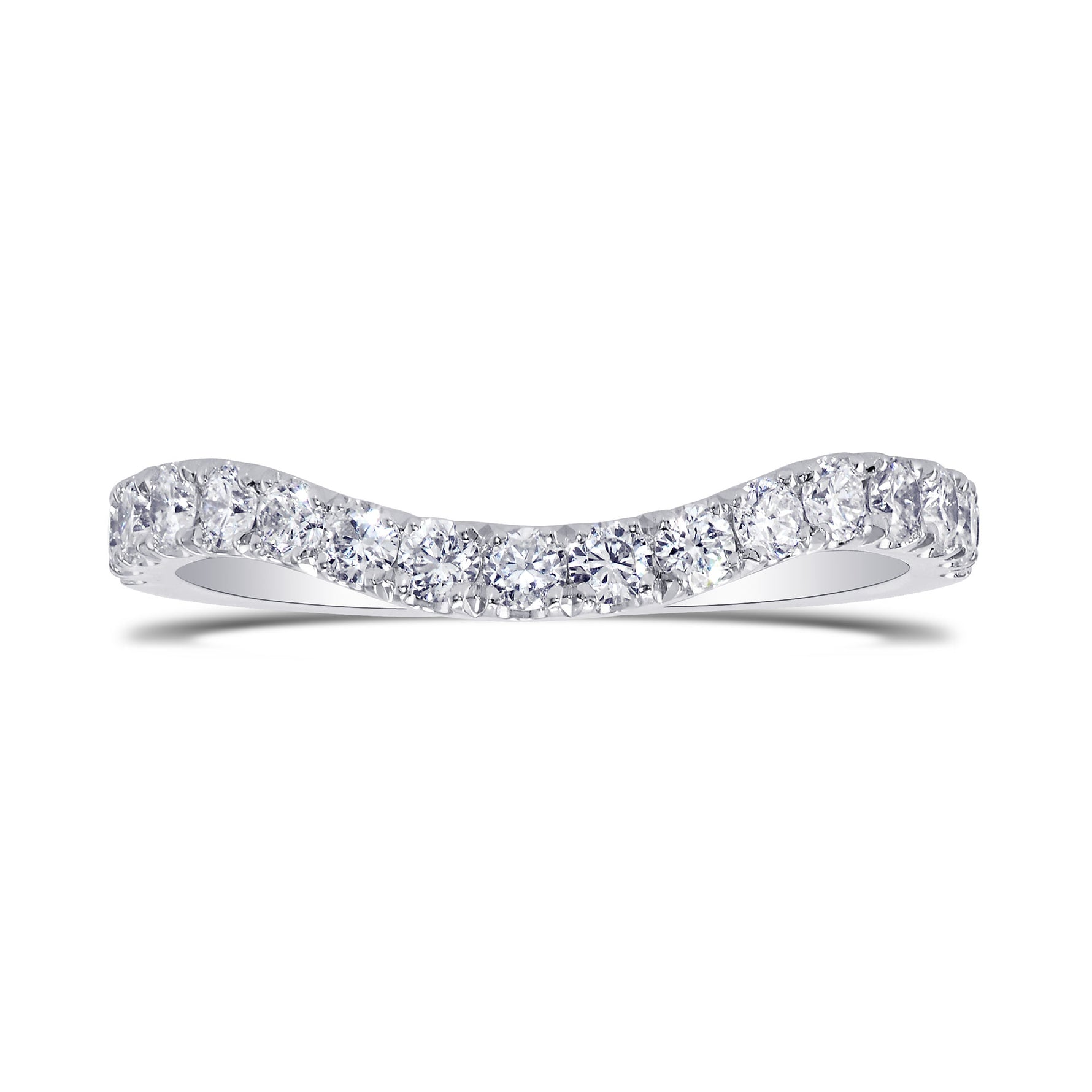 Contoured Diamond Half Eternity Wedding Ring
