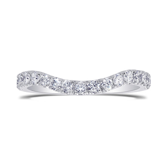 Contoured Diamond Half Eternity Wedding Ring