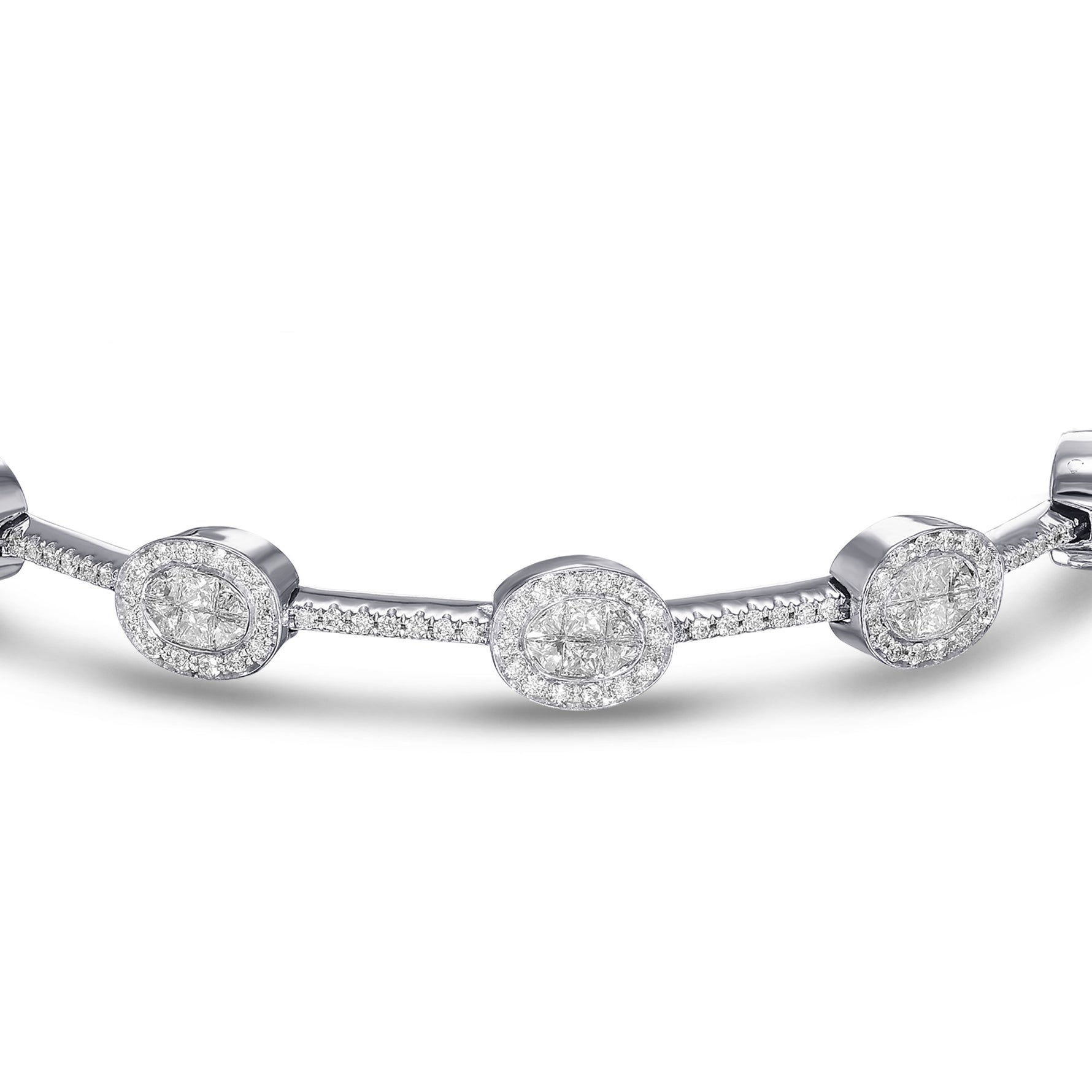 White Diamond Pave Linked Bracelet - 2