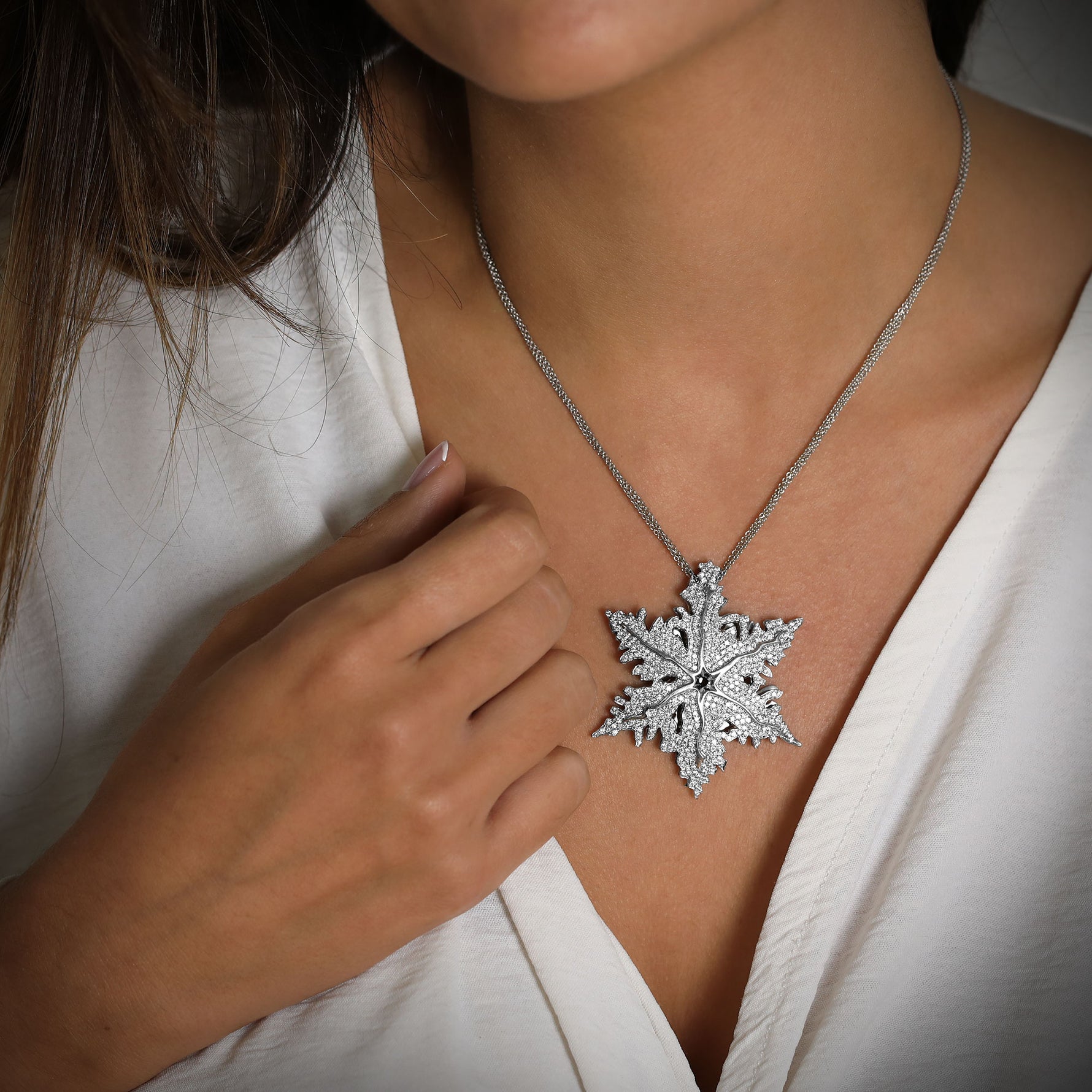 White Diamond Pave Couture Pendant - 4