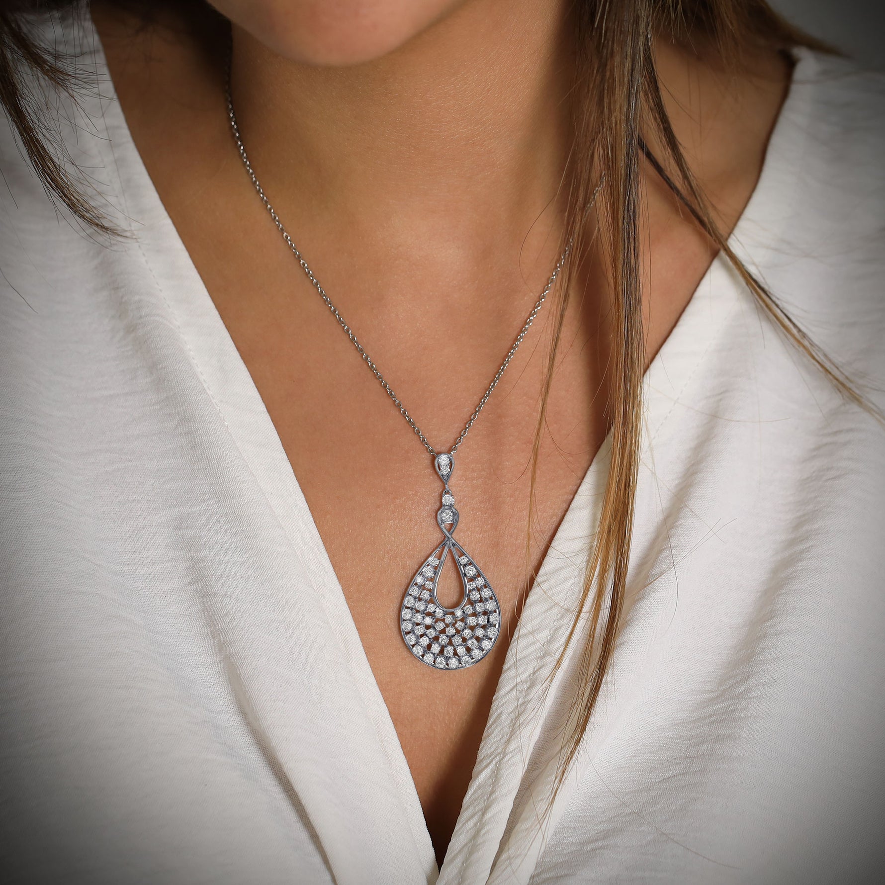 White Diamond Pave Couture Pendant - 3