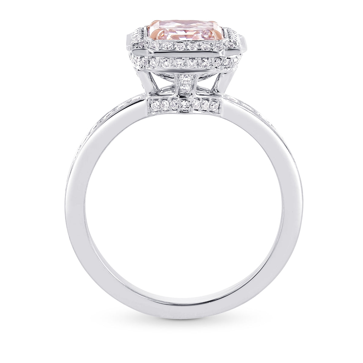 Custom Fancy Purplish Pink Diamond Halo Ring