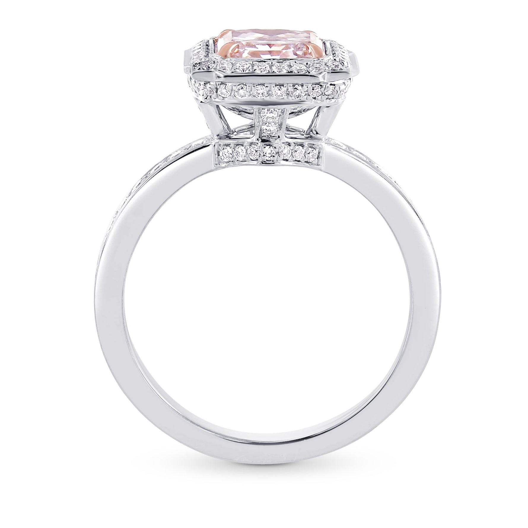 Custom Fancy Purplish Pink Diamond Halo Ring